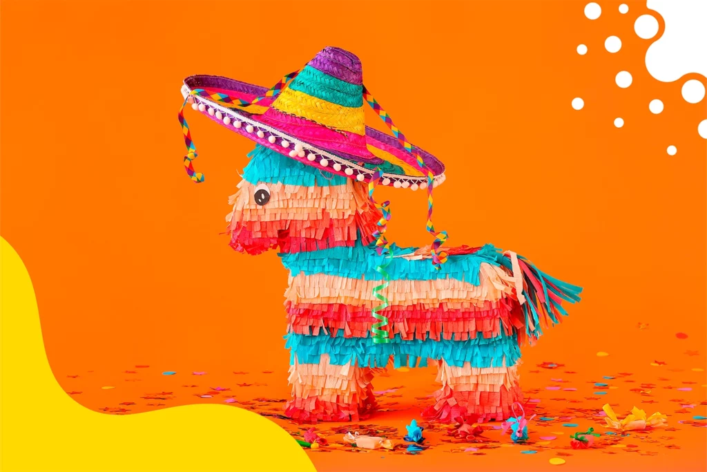 Piñata colorida conmemorativa de México